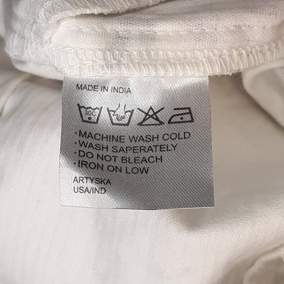 High rise corduroy w/floral print & belt - Picture 10 of 11